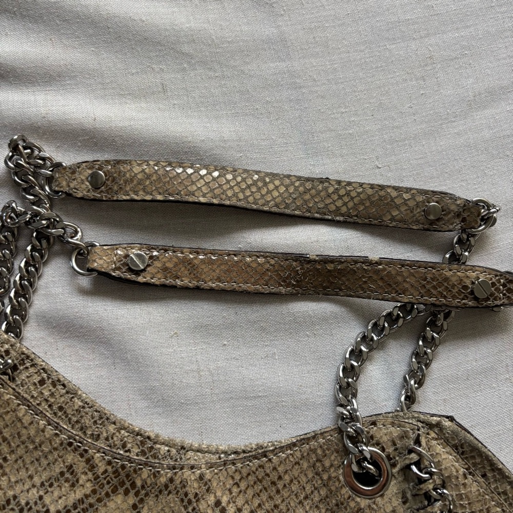 Michael Kors Jet Set Chain Faux Snakeskin Shoulder Tote - Picture 8 of 11